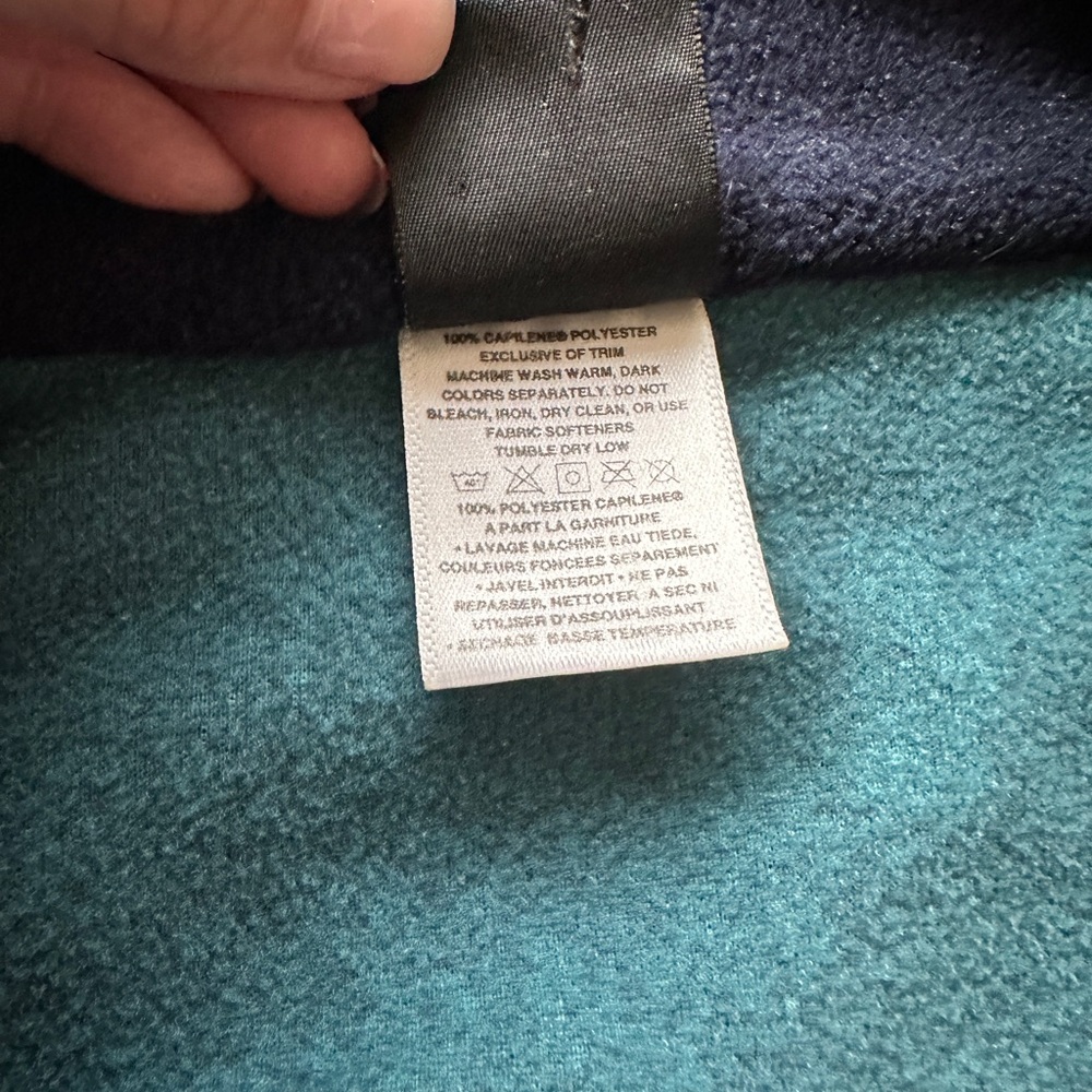 Vintage Patagonia Sweater XL Teal Capilene Fleece Quarter Zip USA 1/4 Pullover - Picture 7 of 9